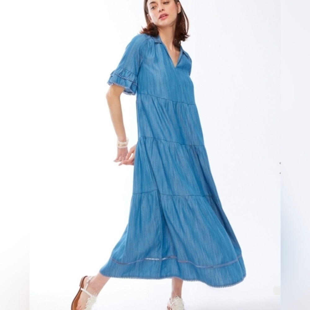 Chico's Tencel Tiered Sundress Sz Chico's 0P/US 4P